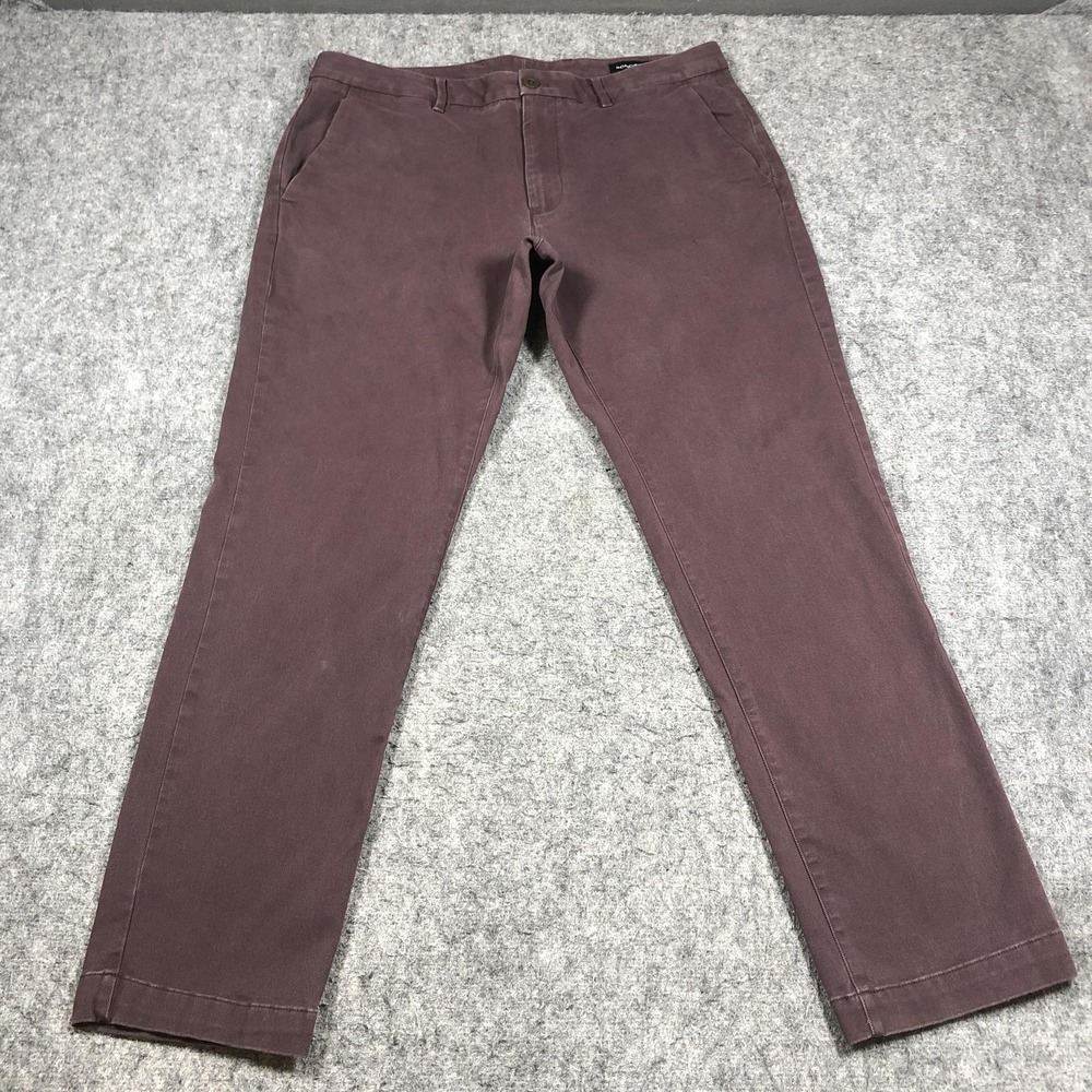 Bonobos Pants Mens 36x32 Wine Athletic Fit Chino Straight Leg Casual Cotton